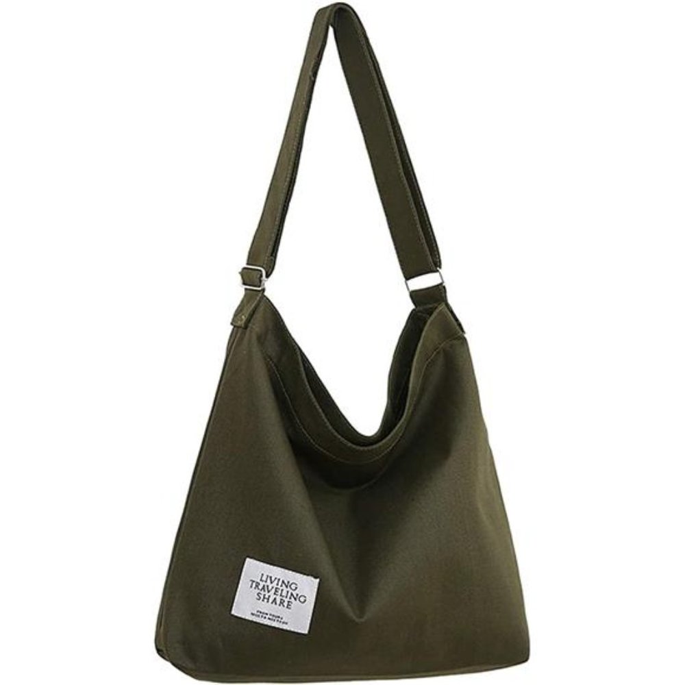 Women's Retro Large Size Canvas Shoulder Bag Hobo Crossbody Handbag Casual Tote